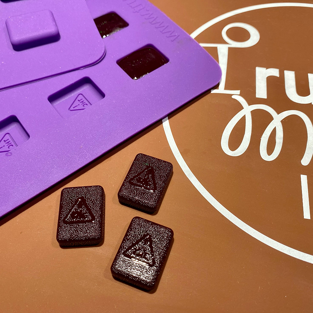 Mini square mold with logo candy